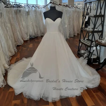 Lakshmigown Luksusa Līgavas Off White Tilla Ilgi, Kāzu Tērpi 2023 Vestidos Mīļotā Sexy Sievietes Valsti Princese Kāzu Kleita