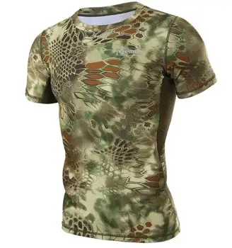 Āra Python Maskēties T-Krekls Vīriešiem Vasarā Ātri sausas Īsām piedurknēm Silm, Čūska, Melnā Militāro