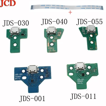 JCD 20sets=40pcs Jaunā Versija JDS030 USB Ports Uzlādes Ligzda Valdes W/ Maināma Lente Kabeļu Par PS4 Kontrolieris Lādētāju Pcb Kuģa