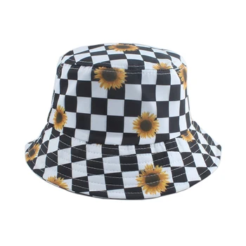 Ir 2021. Saulespuķu Pleds Balts Melns Spainis Cepuri Flat Top Zvejnieka Cepure Hip-Hop Cepures Cepures Vasaras Modes Dizaina Panamas Cepure