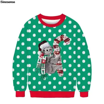 3D Smieklīgi Slinkums Iespiesti Neglīts Ziemassvētku Džemperi Džemperi, Vīriešu, Sieviešu Rudens Ziemas Svētku Apģērbi Topi Džemperi Xmas sporta Krekls