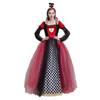 Anime Karaliene Sirdis Sarkanā Karaliene Cosplay Kostīms, Kleita Tērpiem Halloween Karnevāla Tērps
