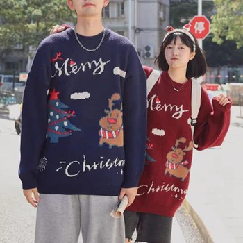 2022 Neglīts Ziemassvētku Džemperis dāvanu pāris Džemperi Sieviešu Vīriešu Svīteri Mīksti Džemperi, Topi korejiešu stilā Ziemassvētku drēbes Y2K