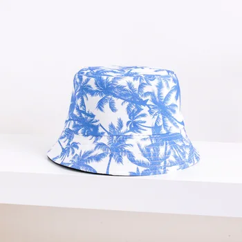 Sieviešu pavasara un vasaras zvejnieka cepure, saulessargs kokosriekstu koku baseina cepuri daudzpusīga atpūtas double-sided āra kausa cepure