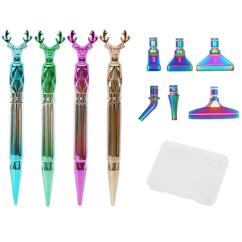 5D DIY Dimanta Krāsošanas Pildspalvas Punktu Urbt Pildspalvas ar 6Pcs Nomaiņa Pildspalvu Galvas Cross Stitch Dimanta Izšuvumi Instrumentu Piederumi