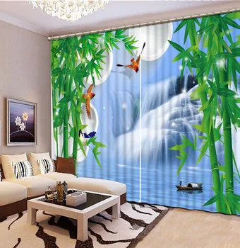 Modes 3D Mājas Dekoru Foto Pielāgot izmēru ūdenskritums bambusa modes dekori mājas apdarei: guļamistaba, dzīvojamā istaba aizkaru