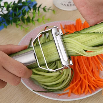 Vienkārši Radoši daudzfunkcionāls nerūsējošā tērauda dārzeņu peeler dubultā planer nazi virtuves piederumi gatavošanas rīki YHJ121701