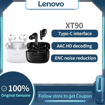 Lenovo XT90 Bluetooth Austiņas TWS HIFI Sporta Bezvadu Austiņas Ūdensizturīgs Austiņas ar Mic Trokšņa Samazināšana