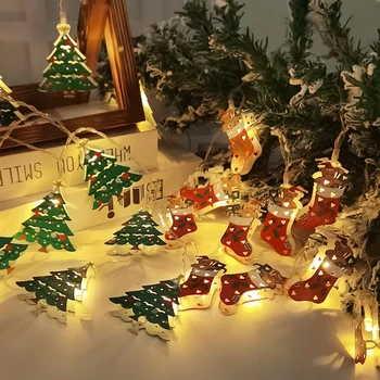 1set Ziemassvētku Santa Claus, Sniegavīrs Sniegpārslas Ziemsvētki Koks LED Gaismas Stīgu Vainags Ziemassvētku Rotājumu Mājas Dekorēšana Jaunā Gada Dāvanu