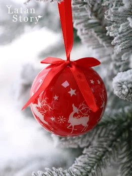Ziemassvētku Rotājumu apaļa bumba, spilgtas krāsas bumbu shopping mall logu ainu koku Ziemassvētki vienošanās kulons paketi, dāvanu kastē