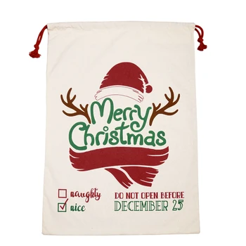 Ziemassvētku dāvanu maiss kokvilnas vides aizsardzības auduma Ziemassvētku dāvanu maisā alnis ziemassvētku soma