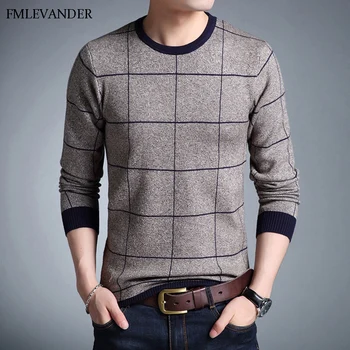 Jauno Modes Gadījuma Vīriešu Džemperis O-veida kakla Slim Fit Vīriešu Džemperis Adīšanas