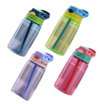 Portatīvo ūdens pudeli bērniem salmu plastmasas ūdens kauss cartoon kausa cute radošais bērnudārzs bērnu skolēniem, ūdens pudele
