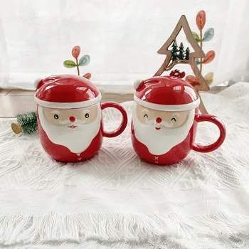 Veco keramikas krūze piena krūze studentu dāvanu cute karikatūra kafijas tasi krūzi kafijas tases ziemassvētku krūzes kausa uzstādīt atdzist tases