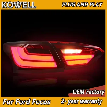 Auto Stils Ford Focus Sedana aizmugurējos lukturus no 2012. līdz 2014. gadam Uzmanību Astes Gaismas, dienas gaitas lukturi+Pagrieziena Signāla+Bremzes+Atpakaļgaitas+Miglas