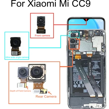 Priekšā un Aizmugurē Kameru Xiaomi Mi CC9 Saskaras un Aizmugurējais Ultra platleņķa Kameras Savienotājs Telefoto Modulis Flex Kabelis Replacem