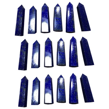 3X Lapis Lazuli Dabiskā Kristāla Kolonnas Lapis Lazuli Kristāla Kolonnas Skrūvēm Kolonnas, Oriģinālās Akmens Apdares 5-6Cm