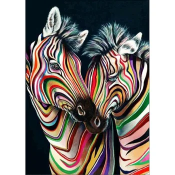 DIY 5D Dimanta Glezna Krustdūrienā Krāsu Zebra Dimanta Izšuvumi Pilna Kārtas Urbt Rhinestone Krāsošana Kāzu Dekori Mājas