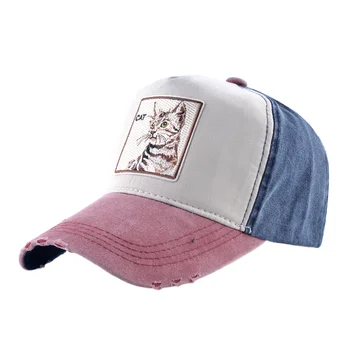 Beisbola Cepures Vīrieši Sievietes Karikatūra Kaķis Izšuvumi Snapback Cap Pavasara Vasaras Āra Suncreen Hat Visor Hip Hop Streetwear Kaulu