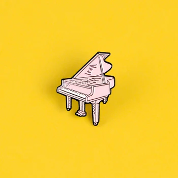 Rozā klavierēm emaljas pin Elegants Spēlē patīkama mūzika piespraudes Karikatūra Atloks pin žetons Drēbes mugursoma rotaslietas Klavieres Mīļāko dāvanu