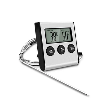 Portatīvo Ilgi Zondes Pārtikas Termometrs ar LCD Displeju BBQ Grils Mērīšanas Ierīci