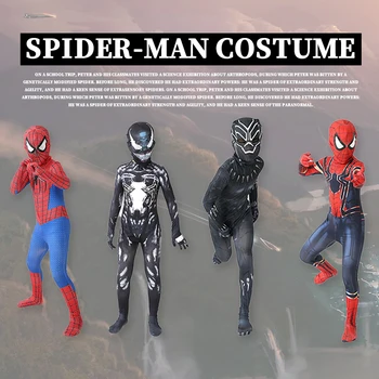 12 Bērni Supervaroņa Zirnekļcilvēka Kostīms Bodysuit Bērniem Spandex Zentai Halloween Cosplay Jumpsuit 3D Stilā
