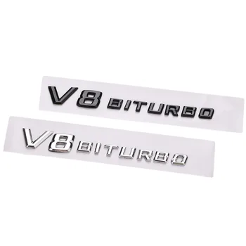 3D ABS Auto Uzlīme V8 BITURBO V12 BITURBO Logo, Emblēmas Nozīmīti Aizmugures Sānu Auto-stils Uzlīme Benz AMG BMW, VW, Mazda Chevrolet