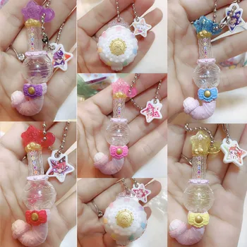 Bandai Sailor Moon Gashapon Keychains MINI Apskaidrošanās Burvju Nūjiņu Anime Attēls PVC Kolekcijas Rotaļlietas Kulons Bērniem Lelle Dāvanas