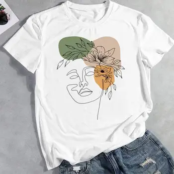 Sieviešu Akvarelis Saldo 90. gadu Tendence Augu Drukāt, Topi, Drēbes ar Īsām Piedurknēm Tees Sieviešu Vasaras Modes Dāma T Grafiskais T-Krekls