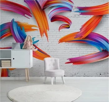 Custom tapetes vienkāršu 3d personības abstrakti krāsains ģeometriskas līnijas, fona sienas-augstas kvalitātes ūdensizturīgs materiāls