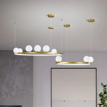 3D Drukāšana Mūsdienu Vienkāršu LED Lustras, Ēdamistaba Dzīvojamā Istaba Kārta Guļamistaba Mēness Radošā Apgaismojuma Karājas Ķermeņi, Black, Vai Zelta