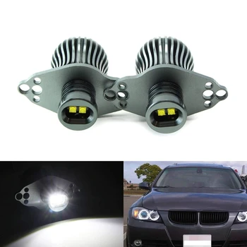 2X LED Angel Eye Marķieri Spuldzes BMW 3. Sērijas E90 20W Xenon White High Power LED Gaismas