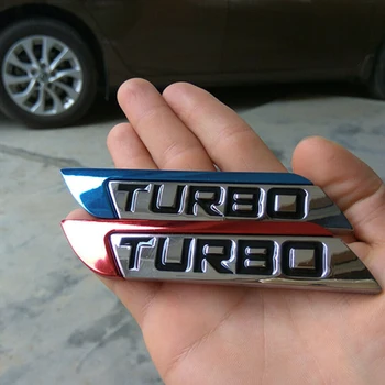 Decal Uzlīmes, Auto Piederumi Smalku 3D Metāla Turbo Fender Logo Emblēma Žetons Auto Virsbūves Turbo Turbo Metāla Transportlīdzekļa Ielīmējiet