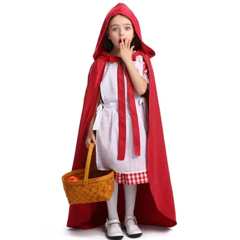 2022Little Red Riding Hood Cosplay kostīms bērniem kleita Halloween Karnevāls Fantasia Puse meiteņu Masku bērni puse