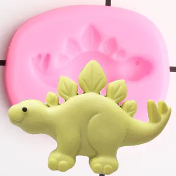 Karikatūra Dinozauru Formas Silikona Veidnē DIY Dzīvnieku Pomādes Pelējuma Cupcake Kūka Topper Dekorēšanas Instrumentiem Šokolādes Cepumu Cepšanas Veidnes