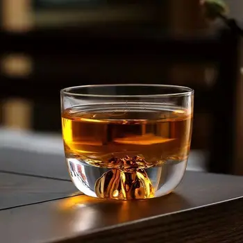 Japāņu stila Tibetas Zelta Kausa Chuyun Tasi Tējas Tase Tieslietu Kausa Fuji Kalnu Kausa karstumizturīga Stikla Tējas Tase Tējas Uzstādīt Īpašu