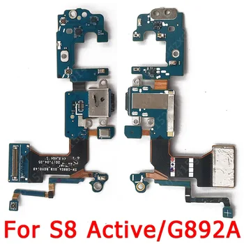 Sākotnējais Uzlādes Ports Samsung Galaxy S8 Aktīvo G892A USB Maksas Kuģa PCB Dock Connector Flex Cable Rezerves Rezerves Daļas