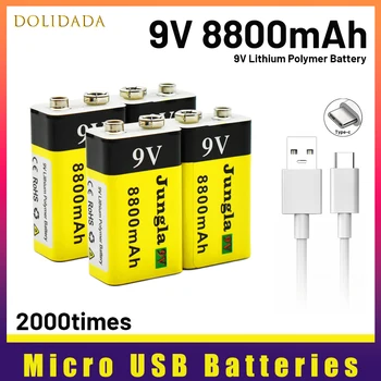 2022 9V 8800mAh Li-ion Akumulators Mikro USB Rezerves Baterijas, Litija, lai Multimetrs Mikrofons Rotaļlieta, Tālvadības pults KTV