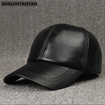 SHALUOTAOTAO tendence Rudens Ziemas modes aitādas Beisbola cepure regulējams izmērs Īstas Ādas cepure vīriešu Atpūtas Snapback cepures