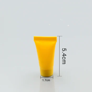 100gab 5ml dzeltena piena mazgāt mīkstu cauruli, mazie Kosmētikas 5ml Krēms, Losjons Tukšs mīksto Caurules ,wholelsae mini 5 ml roku krēms caurule