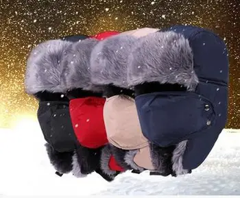 2022. gada Ziemas Bomber Cepures, vīriešu, sieviešu Kokvilnas Kažokādas Ziemas Ushanka krievijas Bumbvedējs Cepures