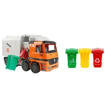 Rotaļu Transportlīdzekļiem, Atkritumu Kravas automašīnas Trash Kannas Ar Berzes Powered Atkritumu Kravas Transportlīdzeklis Rotaļlieta Ar 3 Nodalījumiem