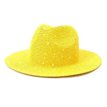 Dimanta salmu cepure Sievietēm flat top dzīvoklis malām top hat brīvdabas atpūtas saules cepure piejūras saulessargs pludmales cepure