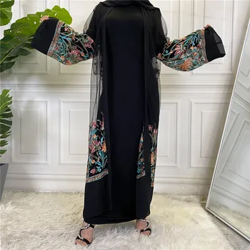 Ramadāna Acs Atvērta Abayas Sievietēm, Dubaija Abaya Kimono Black Turcija Musulmaņu Kleita, Hijab Islāmu Apģērbs, Drēbes, Longue Femme Musulmane