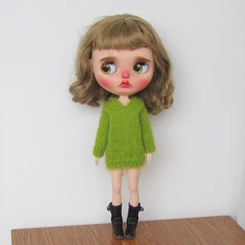1gb Blythe Roku Modes Apģērbu ar garām Piedurknēm Džemperis Zaļā Krāsā, kas Piemērots Blyth Barbie Azone Licca 1/6 Lelles, Aksesuāri