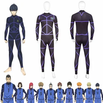 Anime Zilā Bloķēšanas Cosplay Kostīmu Jersey Futbola Kluba Sporta Jumpsuits Isagi Yoichi Hyoma Chigiri Meguru Bachira maillot kājām