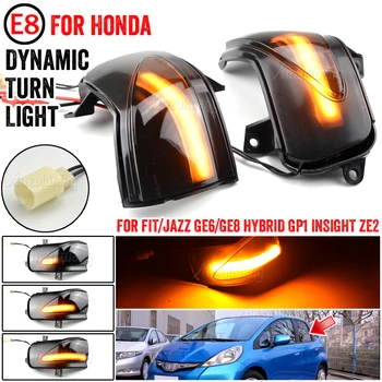 Honda Fit Jazz Hečbeks 2009. līdz 2013. gadam, Auto LED Dinamiskais Pagrieziena Signāla Sānu Spogulis Gaismas Atpakaļskata Spogulis Indikators Blinker Lampiņa Iedegas