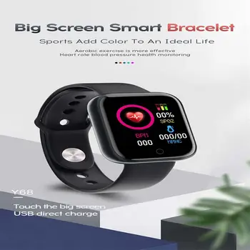 D20 Pro Bluetooth saderīgu Smart Skatīties Y68 asinsspiediens, Sirds ritma Monitors Sports Tracker ir Savietojams Android vai IOS