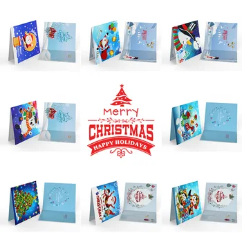 5D DIY Dimanta Krāsošanas Komplekts Apsveikuma Kartītes Ziemassvētkos, Dzimšanas dienas Dāvanu, Izšuvumi Mozaīkas Bērniem, Ģimenes Handwork Prieku Kuģiem