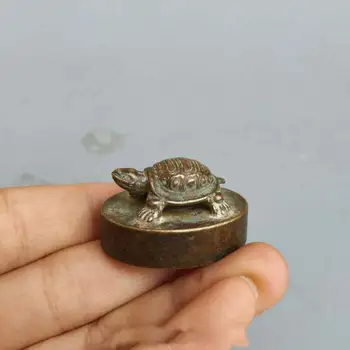 Izsmalcinātu bronzas zaļā rūsas (tortoise) mazais zīmogs ornaments